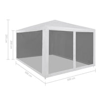 Tenda per Feste con 4 Pareti Laterali in Rete 3x3 m 45108
