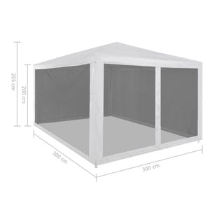 Tenda per Feste con 4 Pareti Laterali in Rete 3x3 m 45108