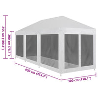 Tenda per Feste con 8 Pareti in Rete 9x3 m 45111