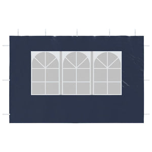 Parete per Tendostruttura 2 pz con Finestra in PE Blu 45115