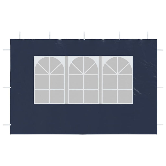 Parete per Tendostruttura 2 pz con Finestra in PE Blu 45115