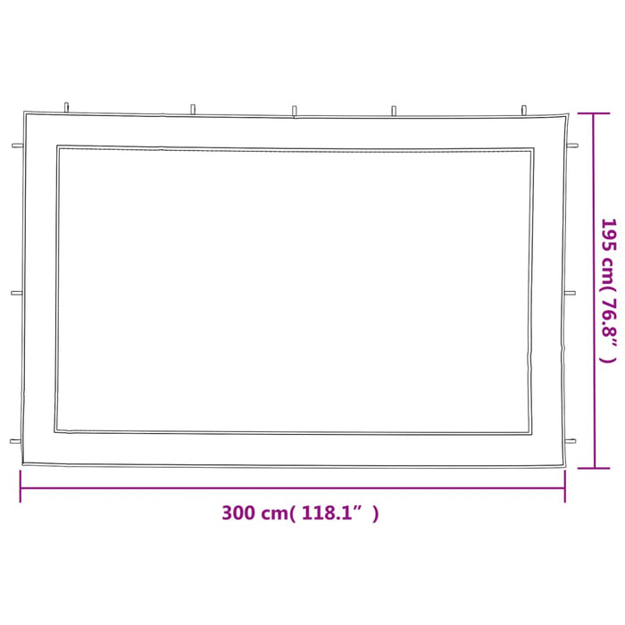 Pareti per Tendostruttura 2 pz Bianco e Nero in Rete