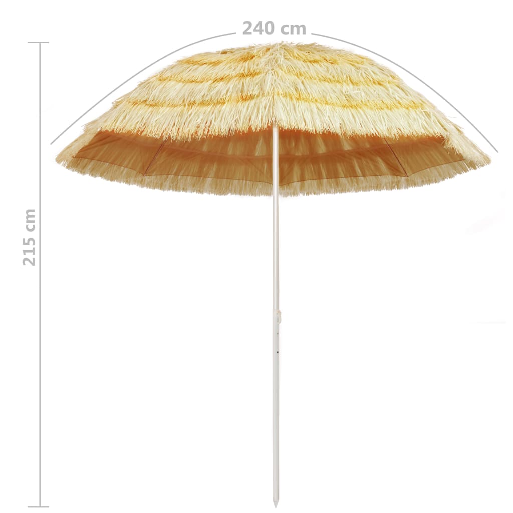 Ombrellone da Spiaggia Naturale 240 cm in Stile Hawaiano 44548