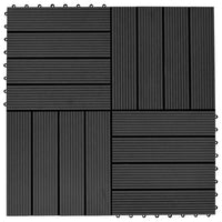 Piastrelle per Decking in WPC 11 pz 30x30cm 1 mq Nero 45023