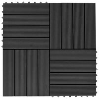 Piastrella per Decking 11 pcs Nero 30 x 30 cm WPC 42046668
