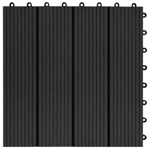 Piastrella per Decking 11 pcs Nero 30 x 30 cm WPC 42046668