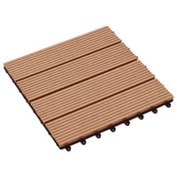 Piastrella per Decking 11 pcs Teak riciclato 30 x 30 cm WPC 42046669