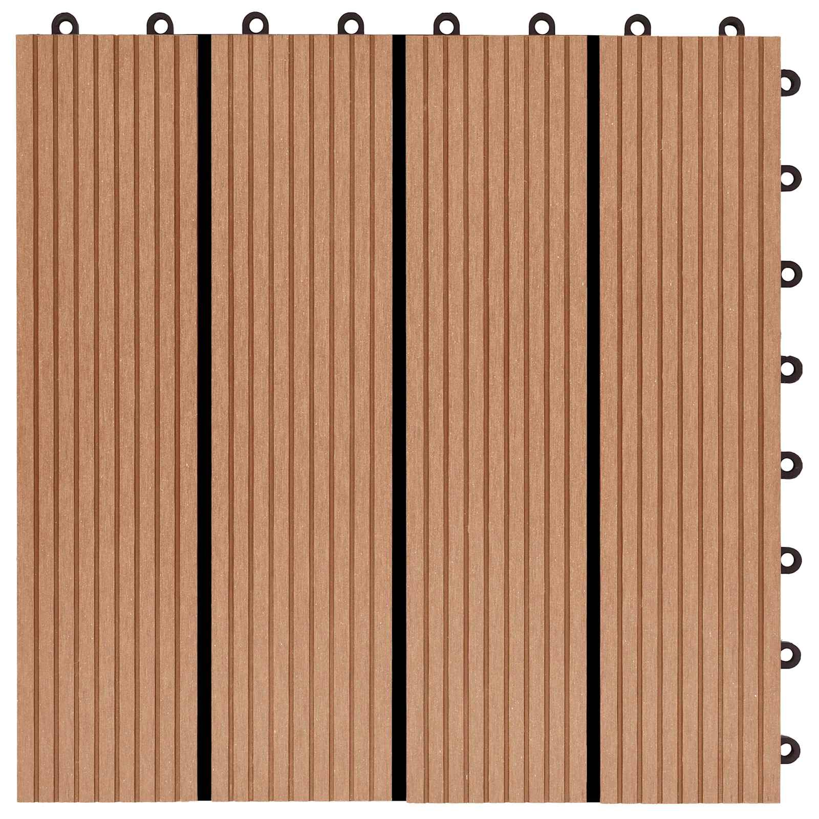 Piastrella per Decking 11 pcs Teak riciclato 30 x 30 cm WPC 42046669