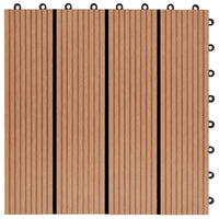 Piastrella per Decking 11 pcs Teak riciclato 30 x 30 cm WPC 42046669