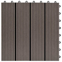Piastrelle per Decking in WPC 11 pz 30x30cm 1mq Marrone Scuro 45025