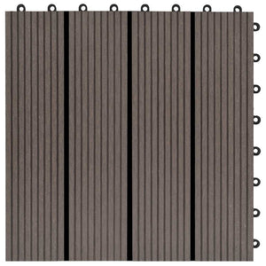 Piastrelle per Decking in WPC 11 pz 30x30cm 1mq Marrone Scuro 45025