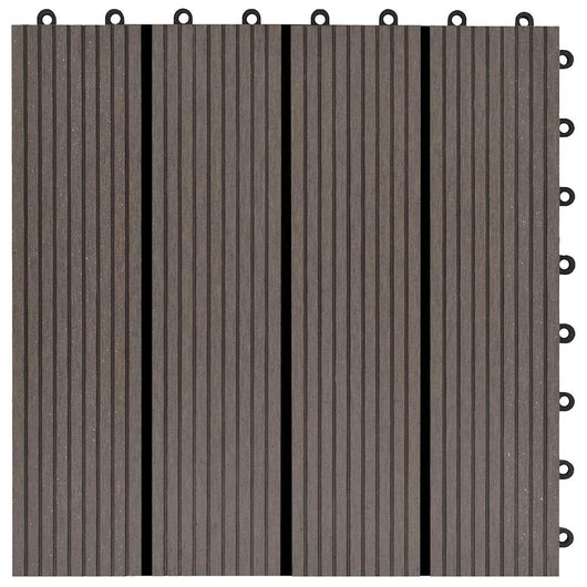 Piastrelle per Decking in WPC 11 pz 30x30cm 1mq Marrone Scuro 45025