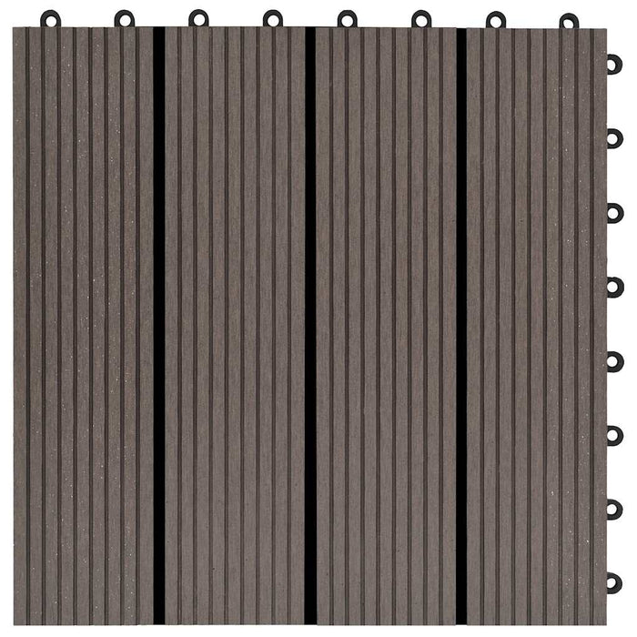 Piastrelle per Decking in WPC 11 pz 30x30cm 1mq Marrone Scuro 45025
