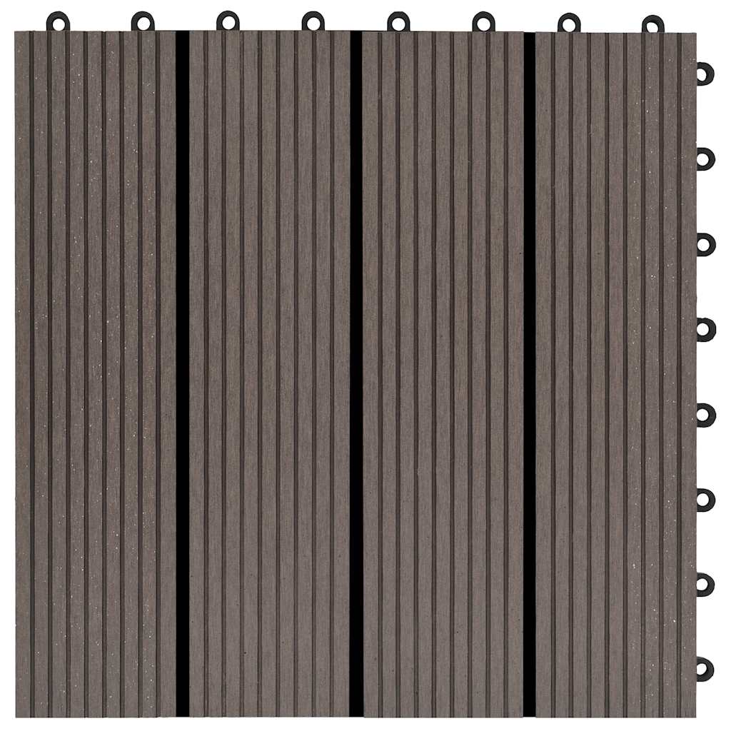 Piastrelle per Decking in WPC 11 pz 30x30cm 1mq Marrone Scuro cod mxl 36583