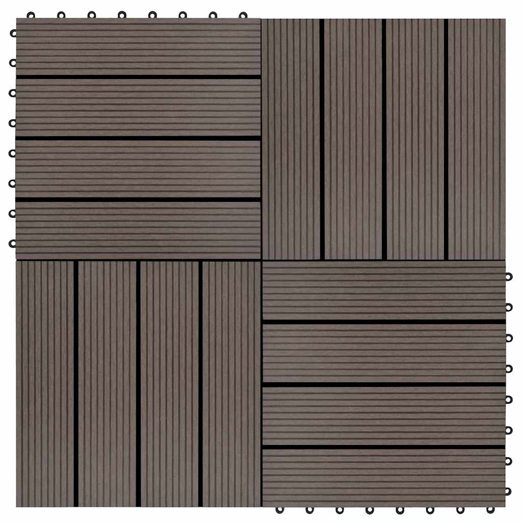 Piastrelle per Decking in WPC 11 pz 30x30cm 1mq Marrone Scuro 45025