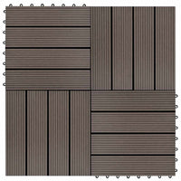Piastrelle per Decking in WPC 11 pz 30x30cm 1mq Marrone Scuro 45025
