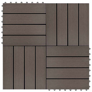 Piastrelle per Decking in WPC 11 pz 30x30cm 1mq Marrone Scuro 45025