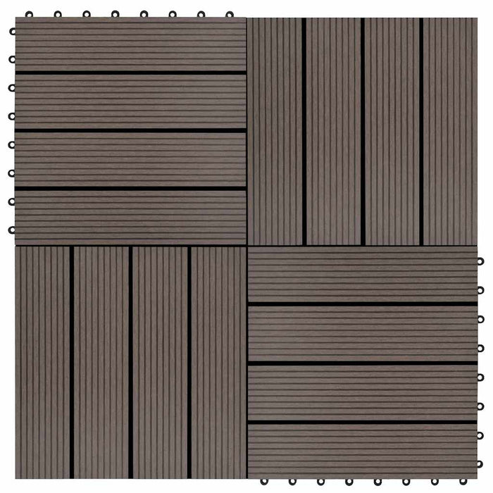 Piastrelle per Decking in WPC 11 pz 30x30cm 1mq Marrone Scuro 45025