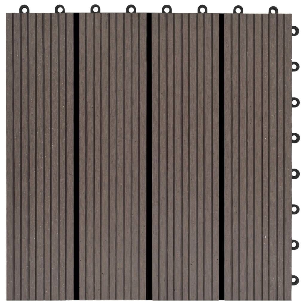 Piastrelle per Decking in WPC 11 pz 30x30cm 1mq Marrone Scuro 45025