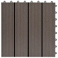 Piastrelle per Decking in WPC 11 pz 30x30cm 1mq Marrone Scuro 45025