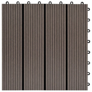 Piastrelle per Decking in WPC 11 pz 30x30cm 1mq Marrone Scuro 45025