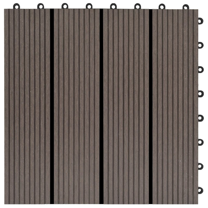 Piastrelle per Decking in WPC 11 pz 30x30cm 1mq Marrone Scuro 45025