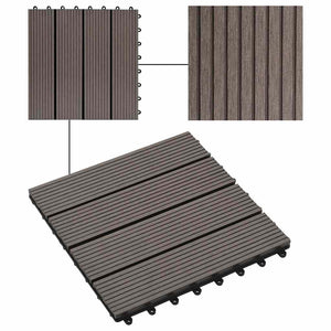 Piastrelle per Decking in WPC 11 pz 30x30cm 1mq Marrone Scuro cod mxl 36583