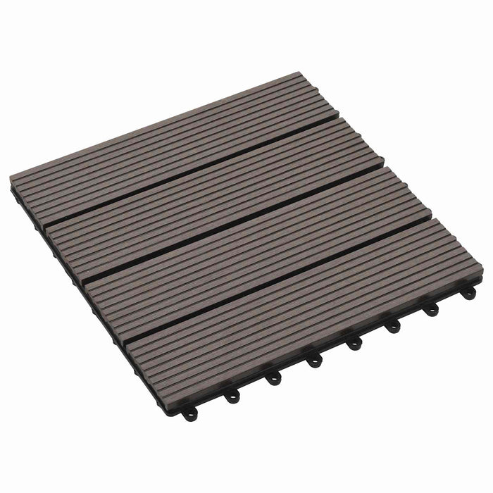 Piastrella per Decking 11 pcs Marrone Scuro 30 x 30 cm WPC 42046670