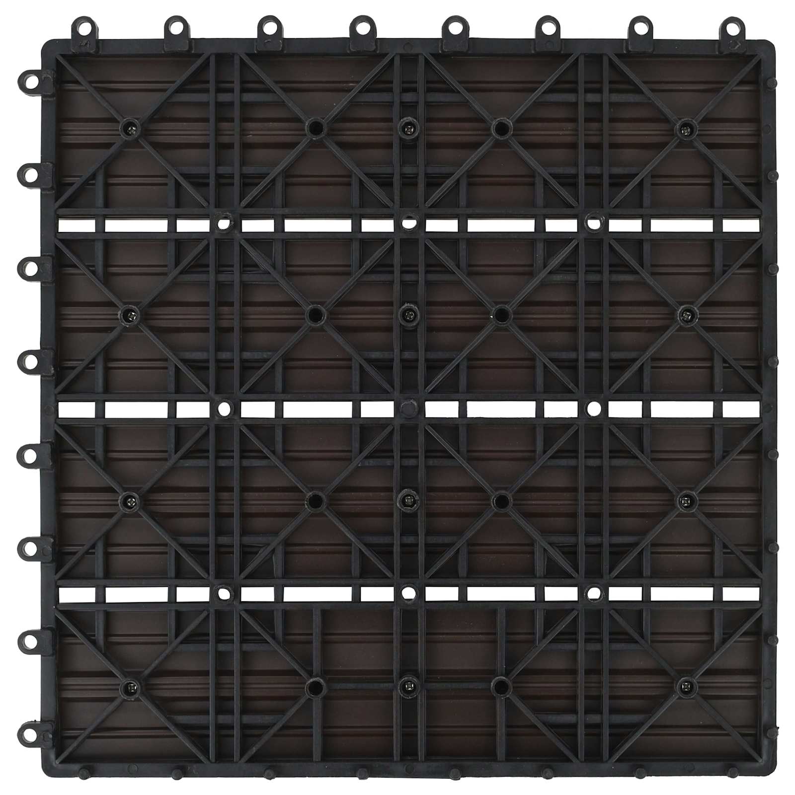 Piastrella per Decking 11 pcs Marrone Scuro 30 x 30 cm WPC 42046670