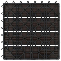 Piastrella per Decking 11 pcs Marrone Scuro 30 x 30 cm WPC 42046670