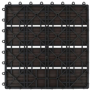 Piastrella per Decking 11 pcs Marrone Scuro 30 x 30 cm WPC 42046670