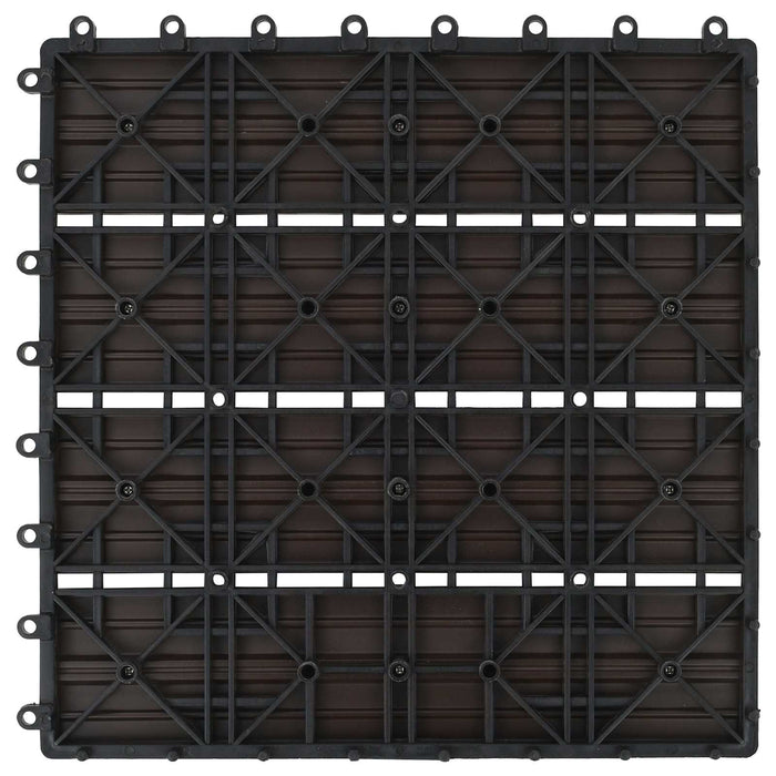 Piastrella per Decking 11 pcs Marrone Scuro 30 x 30 cm WPC 42046670