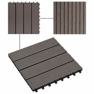 Piastrella per Decking 11 pcs Marrone Scuro 30 x 30 cm WPC 42046670