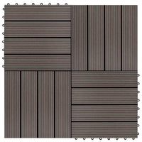 Piastrella per Decking 11 pcs Marrone Scuro 30 x 30 cm WPC 42046670