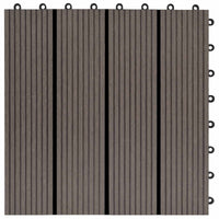 Piastrella per Decking 11 pcs Marrone Scuro 30 x 30 cm WPC 42046670