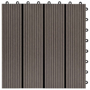 Piastrella per Decking 11 pcs Marrone Scuro 30 x 30 cm WPC 42046670