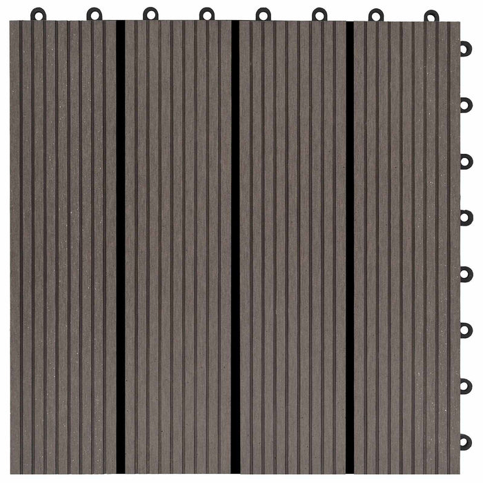Piastrella per Decking 11 pcs Marrone Scuro 30 x 30 cm WPC 42046670