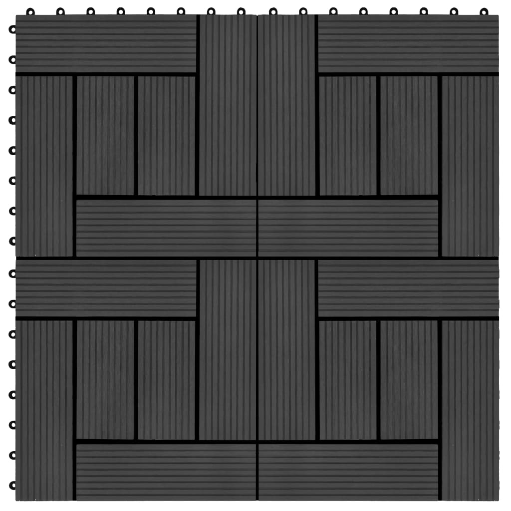 Piastrelle per Decking in WPC 11 pz 30x30cm 1 mq Nero cod mxl 36080