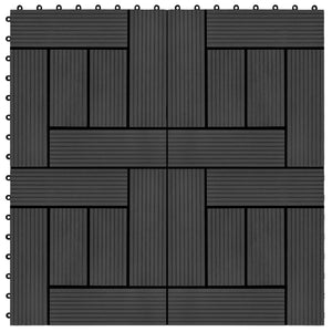 Piastrelle per Decking in WPC 11 pz 30x30cm 1 mq Nero cod mxl 36080