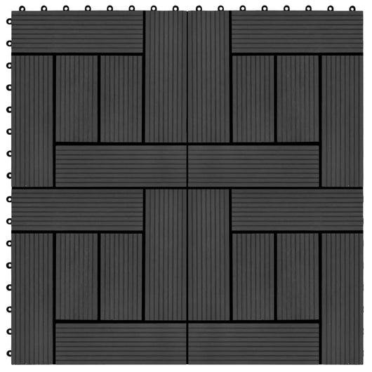 Piastrelle per Decking in WPC 11 pz 30x30cm 1 mq Nero cod mxl 36080