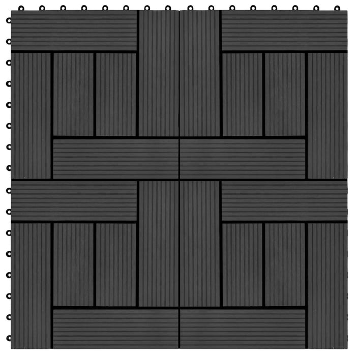 Piastrelle per Decking in WPC 11 pz 30x30cm 1 mq Nero cod mxl 36080
