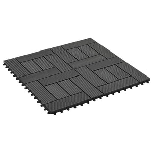 Piastrelle per Decking in WPC 11 pz 30x30cm 1 mq Nero 45026