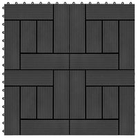 Piastrelle per Decking in WPC 11 pz 30x30cm 1 mq Nero 45026