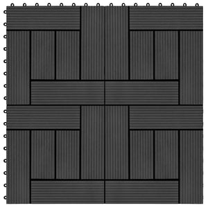 Piastrelle per Decking in WPC 11 pz 30x30cm 1 mq Nero 45026