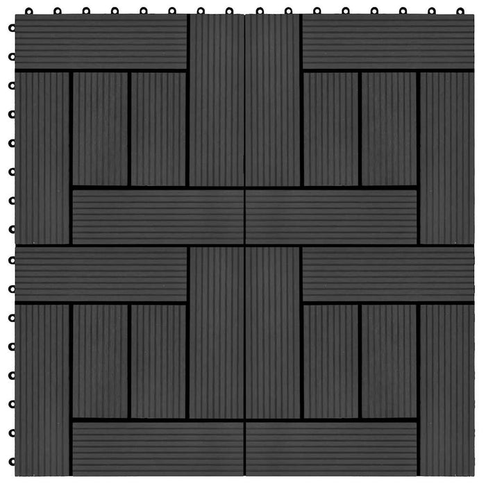 Piastrelle per Decking in WPC 11 pz 30x30cm 1 mq Nero 45026