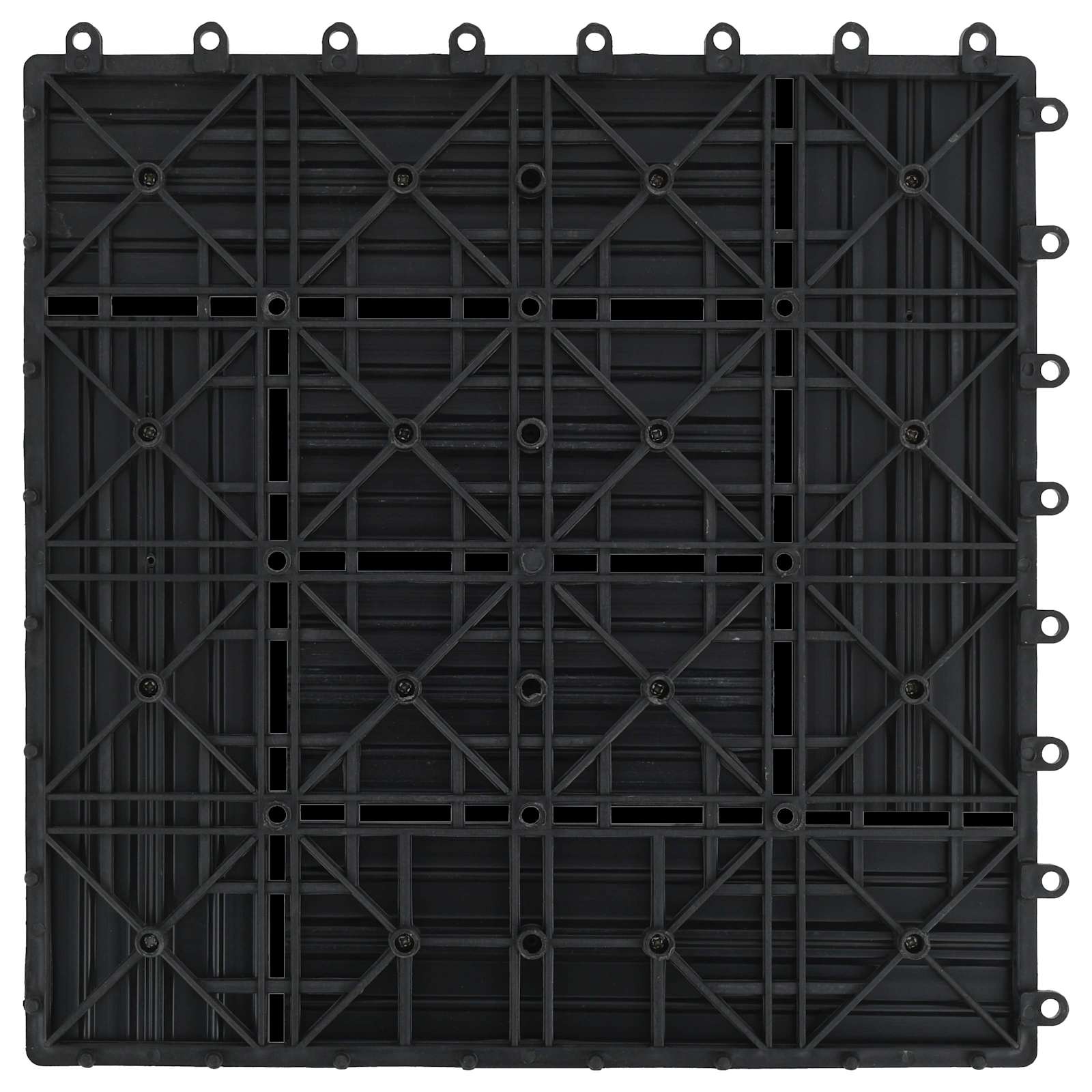 Piastrella per Decking 11 pcs Nero 30 x 30 cm WPC 42046671