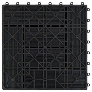 Piastrella per Decking 11 pcs Nero 30 x 30 cm WPC 42046671