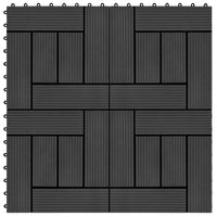 Piastrella per Decking 11 pcs Nero 30 x 30 cm WPC 42046671