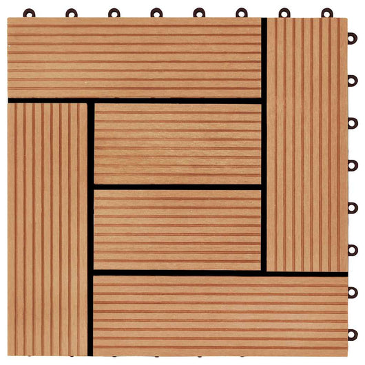 Piastrelle per Decking in WPC 11 pz 30x30cm 1mq Colore Teak 45027
