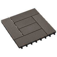 Piastrella per Decking 11 pcs Marrone Scuro 30 x 30 cm WPC 42046673